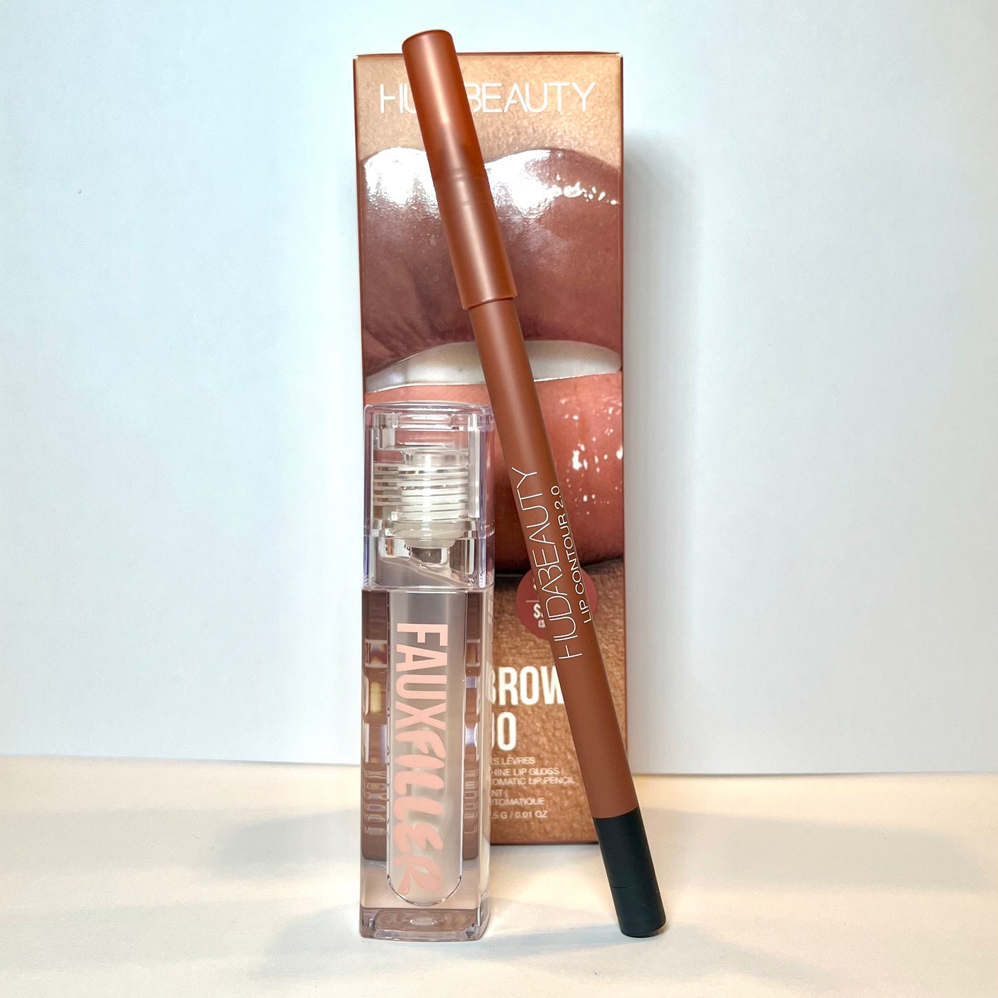 90s Brown Lip Liner and Lip Gloss Set