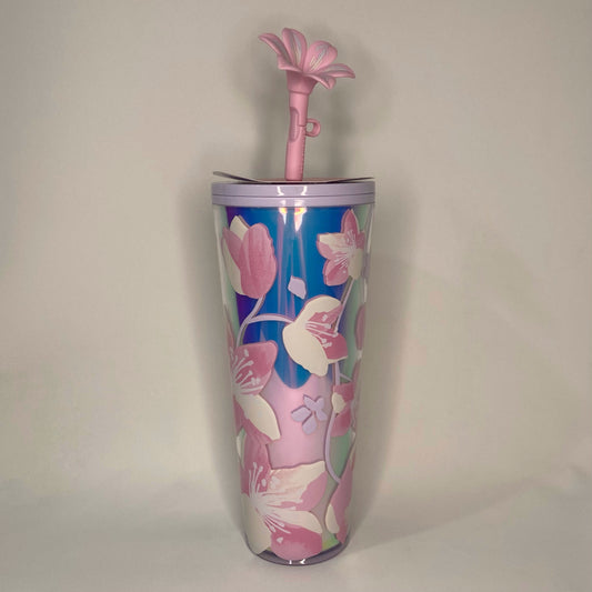 Starbucks Cherry Blossom Tumbler para bebidas frías con Topper